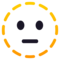 Dotted Line Face emoji on Emojione